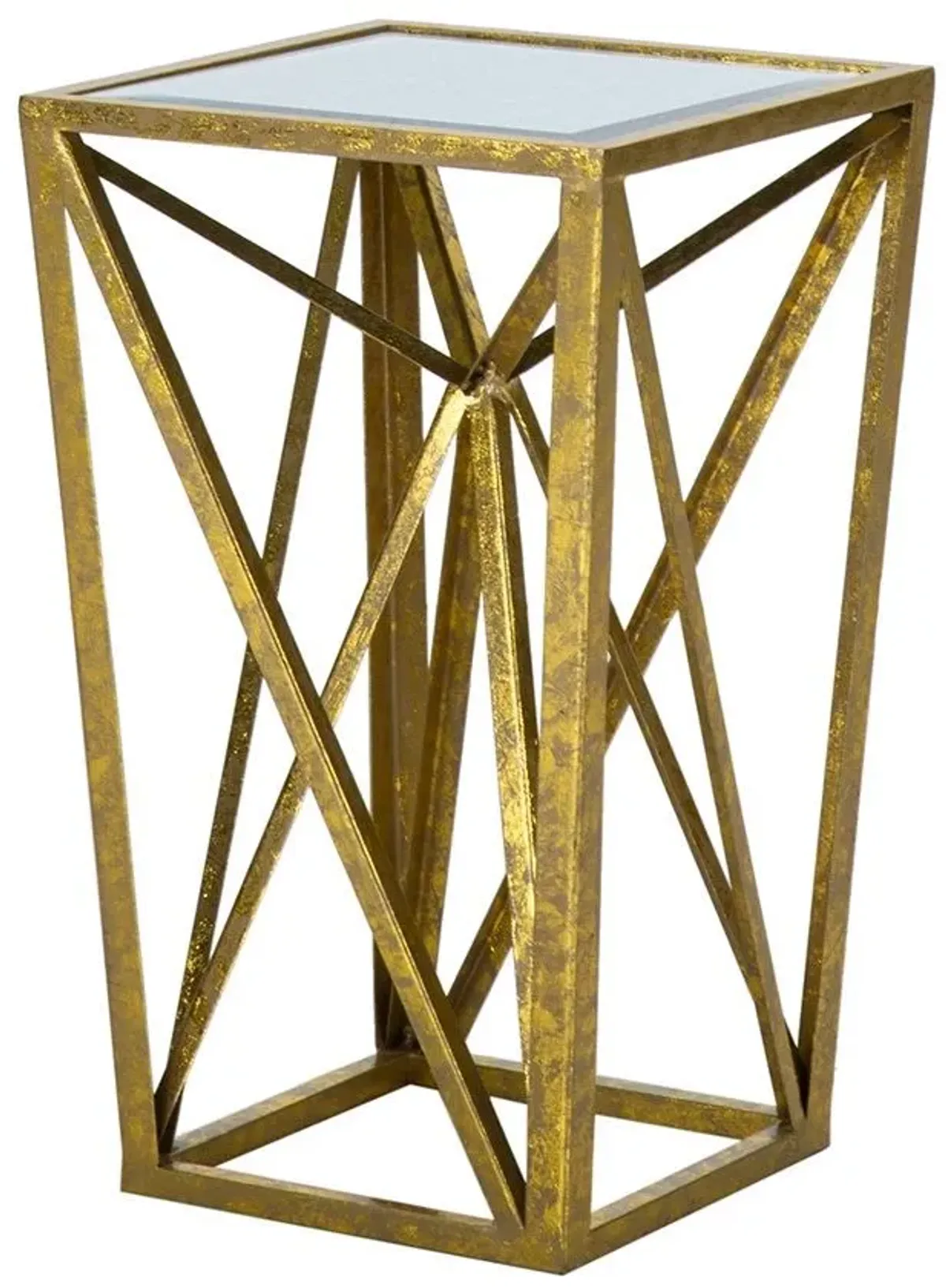 Olliix by Madison Park Gold Zee Angular Mirror Accent Table