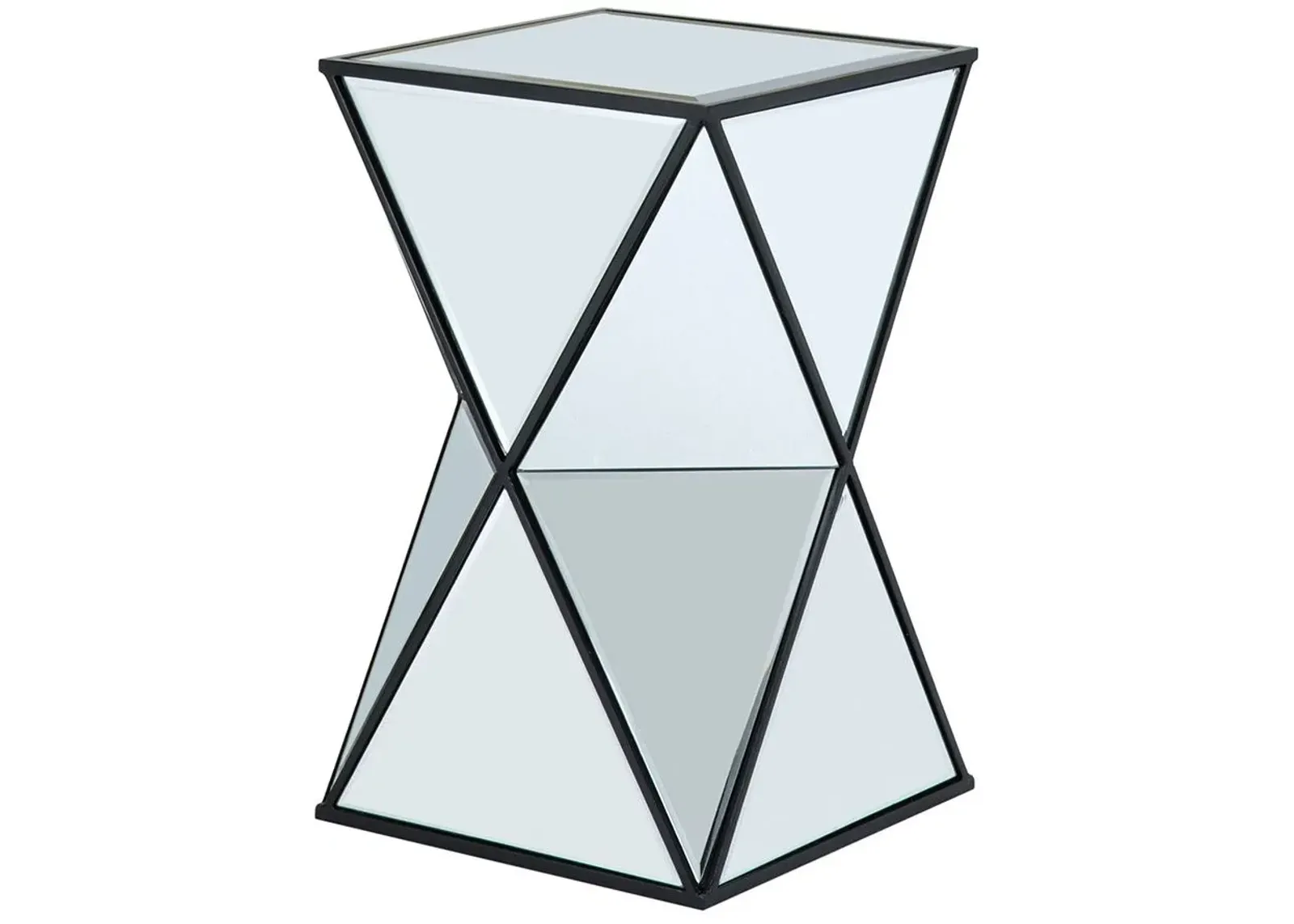 Olliix by Madison Park Silver Hendrix Angular Mirror Accent Table