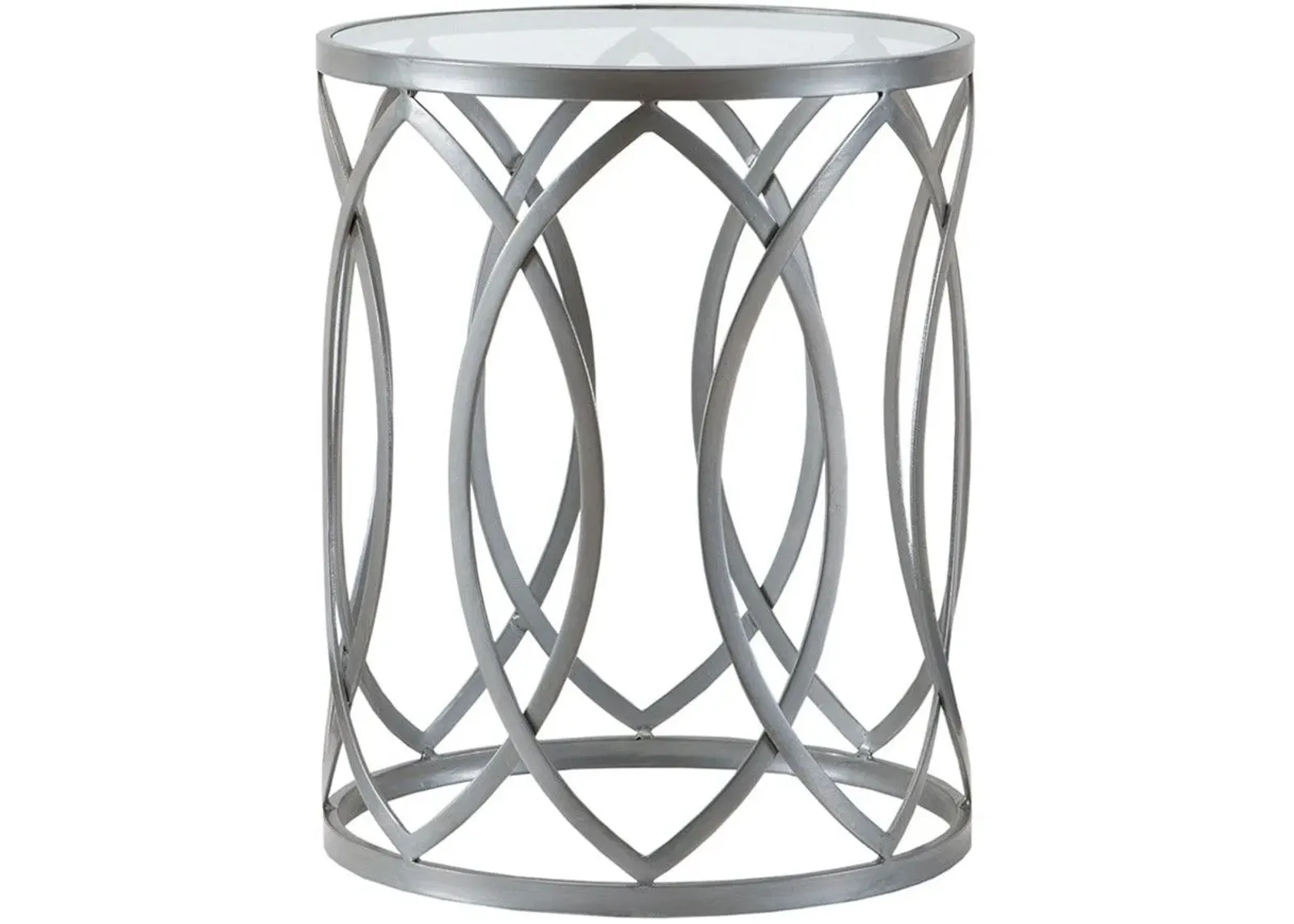 Olliix by Madison Park Grey Arlo Metal Eyelet Accent Table