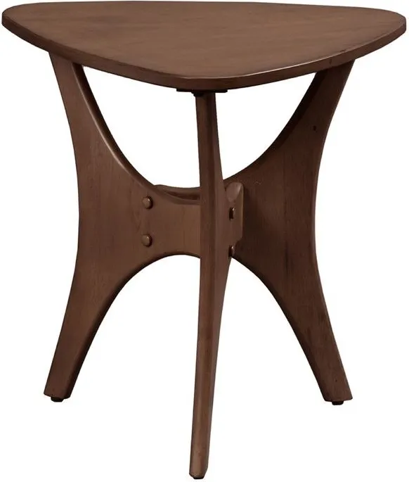 Olliix by INK+IVY Brown Blaze Triangle Wood End Table