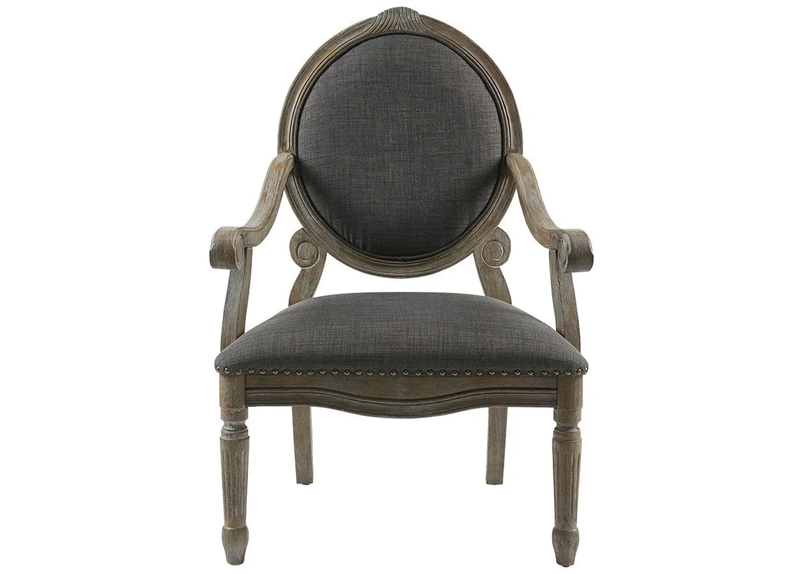 Olliix by Madison Park Grey Brentwood Exposed Wood Arm Chair