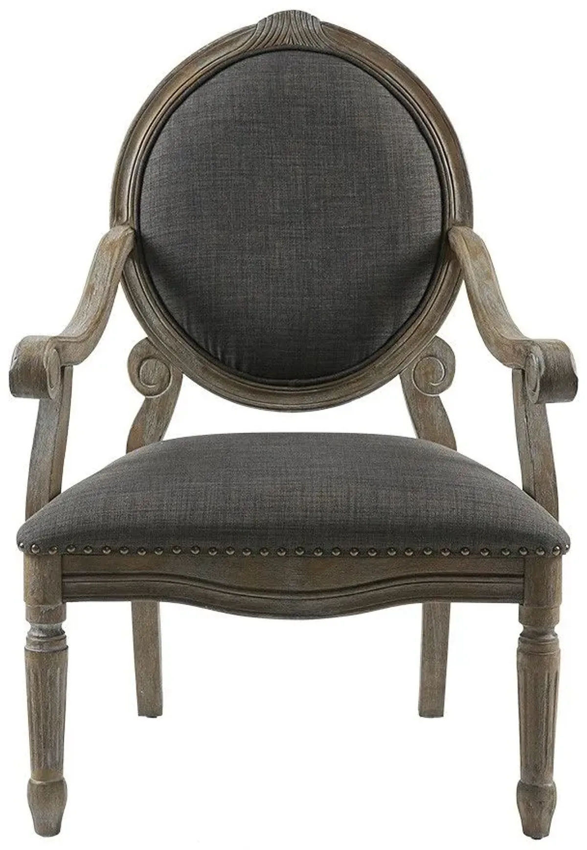 Olliix by Madison Park Grey Brentwood Exposed Wood Arm Chair