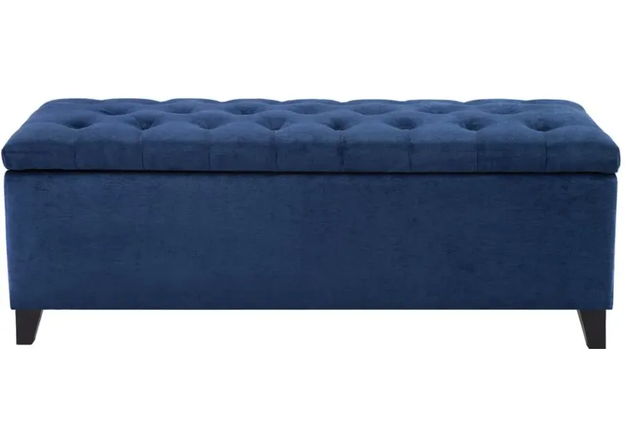 Olliix by Madison Park Navy Shandra Tufted Top Storage Bench