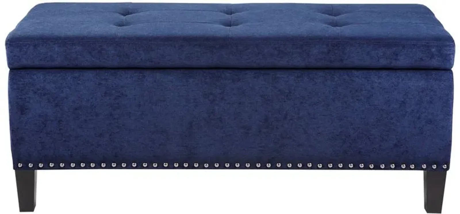 Olliix by Madison Park Blue Shandra II Tufted Top Storage Bench