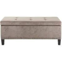 Olliix by Madison Park Taupe Shandra II Tufted Top Storage Bench