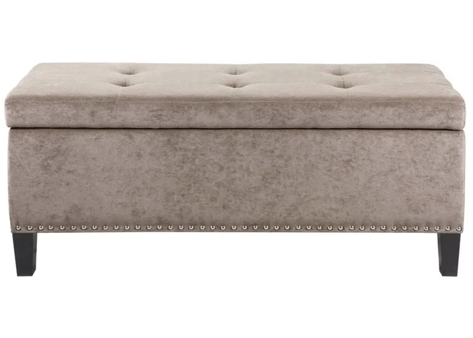 Olliix by Madison Park Taupe Shandra II Tufted Top Storage Bench