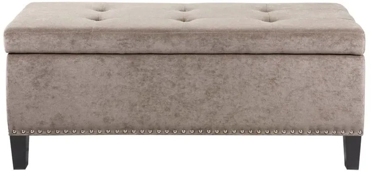 Olliix by Madison Park Taupe Shandra II Tufted Top Storage Bench