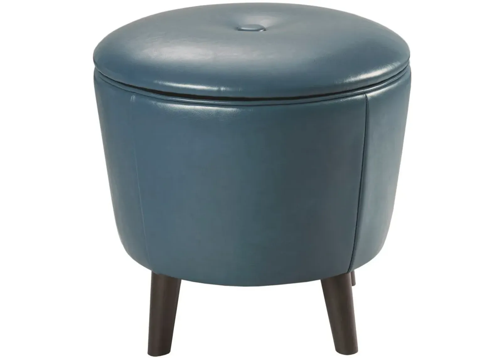 Olliix by Madison Park Blue Crosby Storage Ottoman