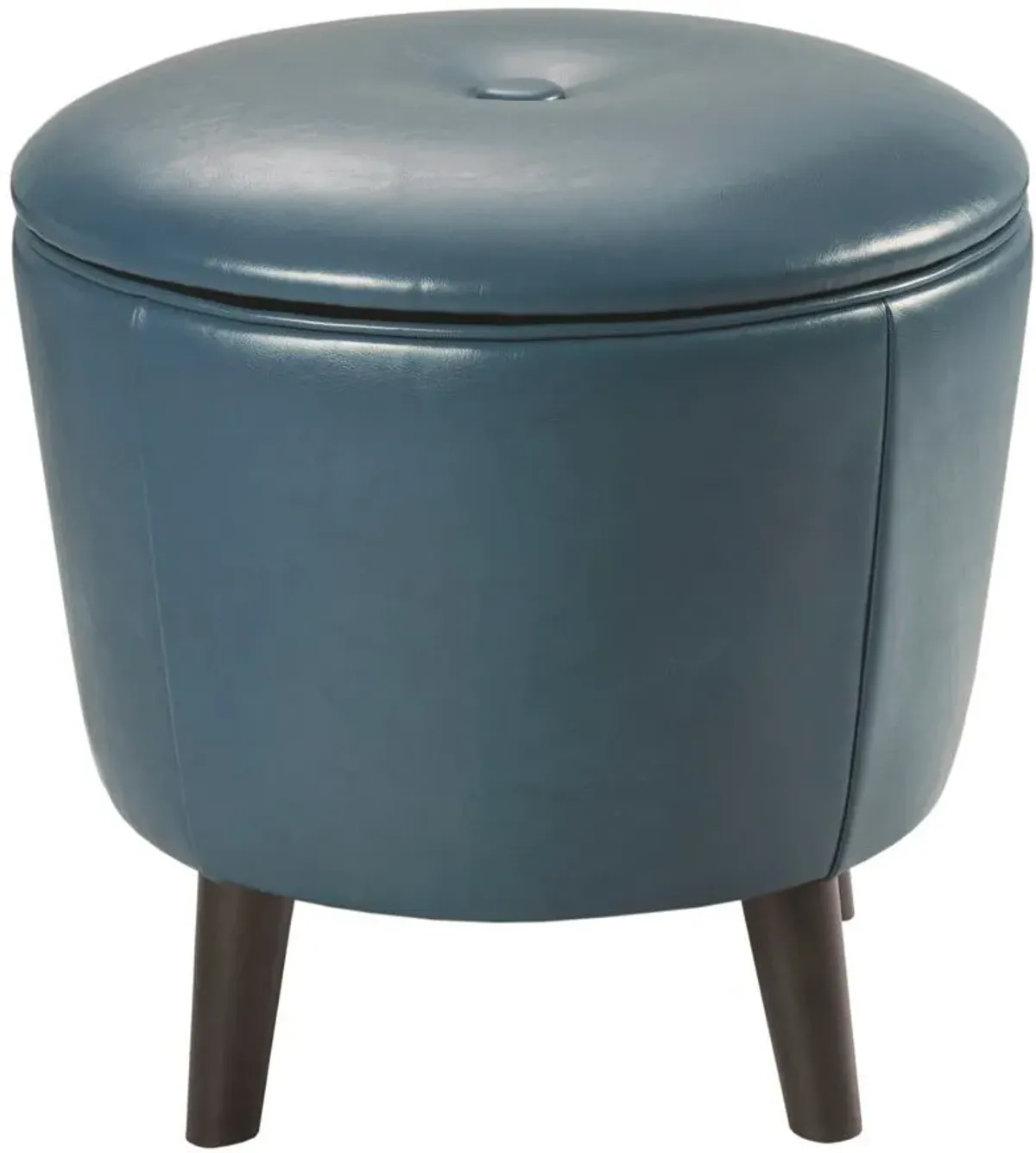 Olliix by Madison Park Blue Crosby Storage Ottoman