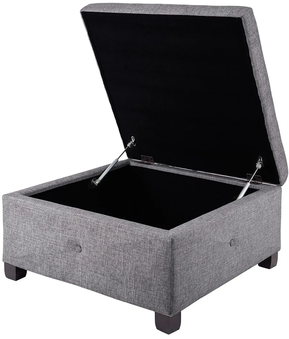 Olliix by Madison Park Charcoal Aspen Ottoman