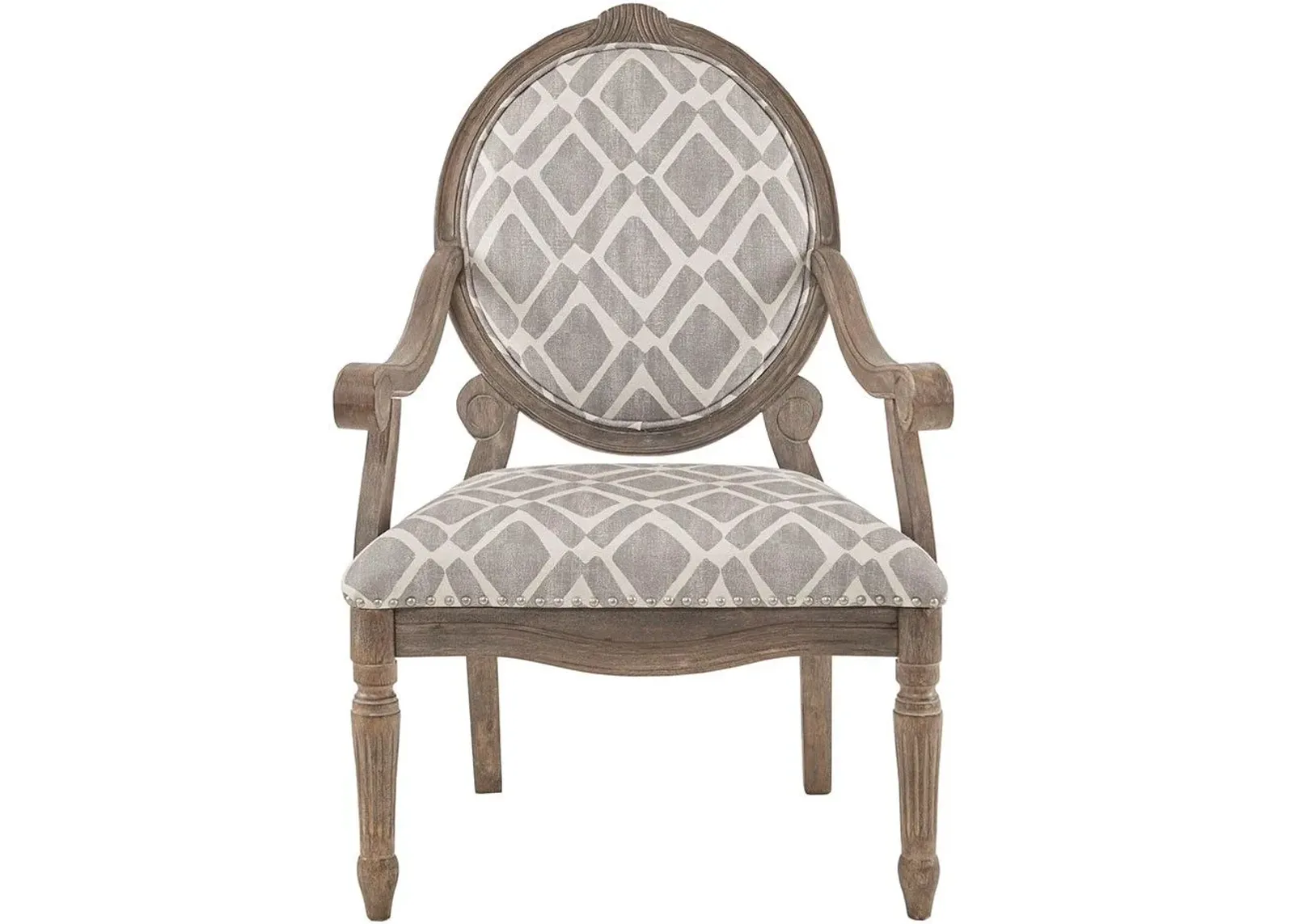 Olliix by Madison Park Grey/White Brentwood Exposed Wood Arm Chair