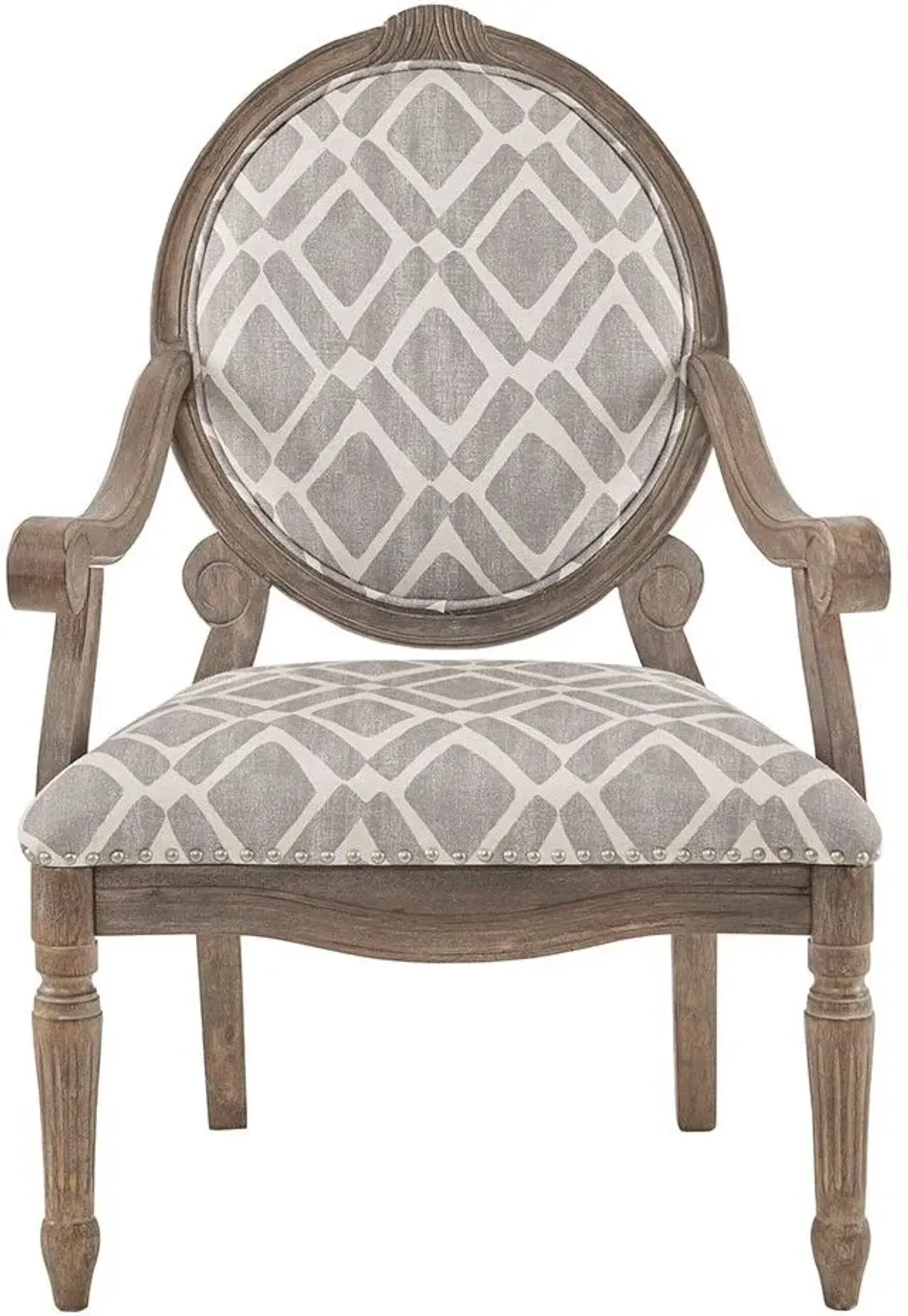 Olliix by Madison Park Grey/White Brentwood Exposed Wood Arm Chair