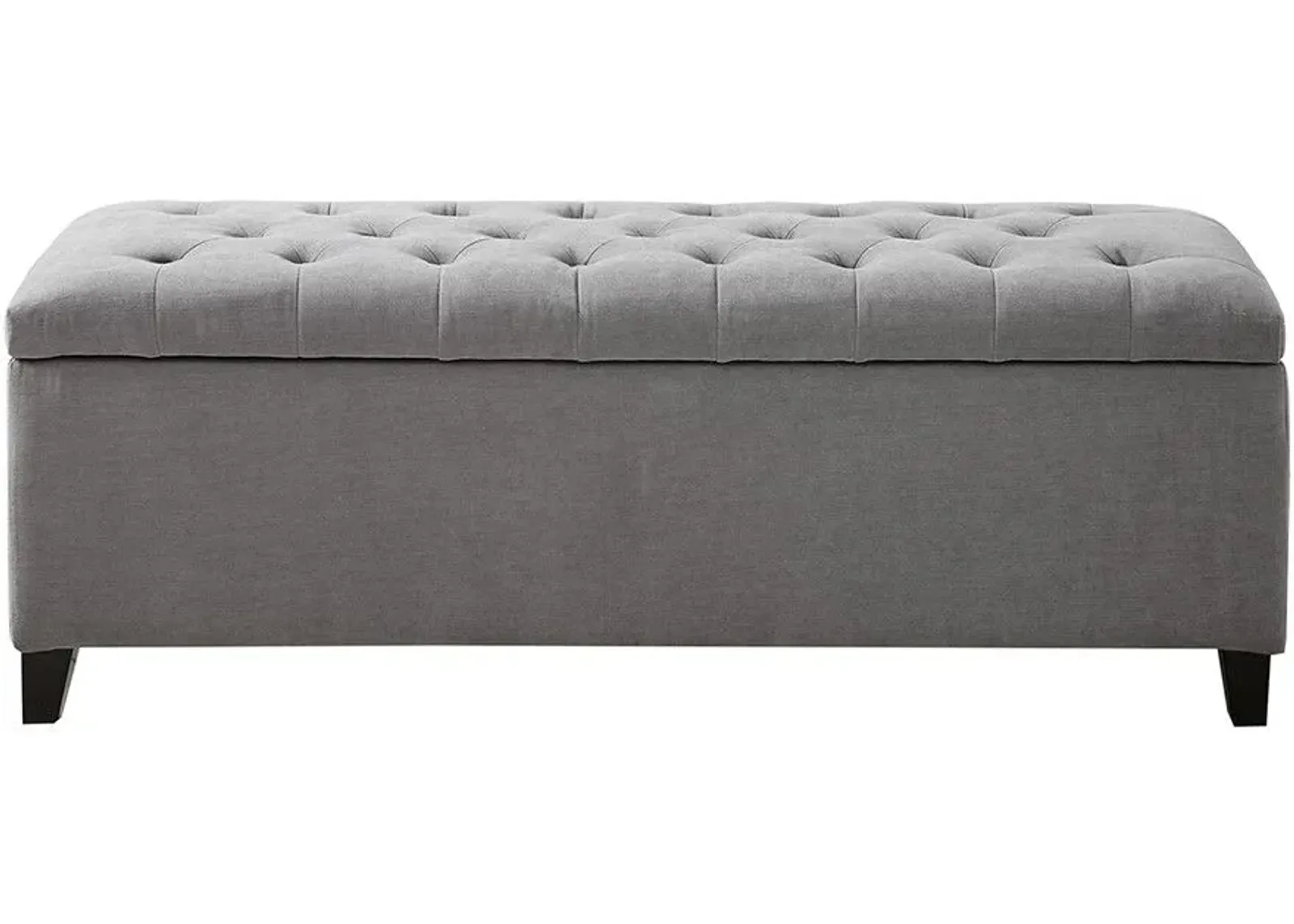 Olliix by Madison Park Grey Shandra Tufted Top Storage Bench