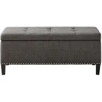 Olliix by Madison Park Charcoal Shandra II Tufted Top Storage Bench