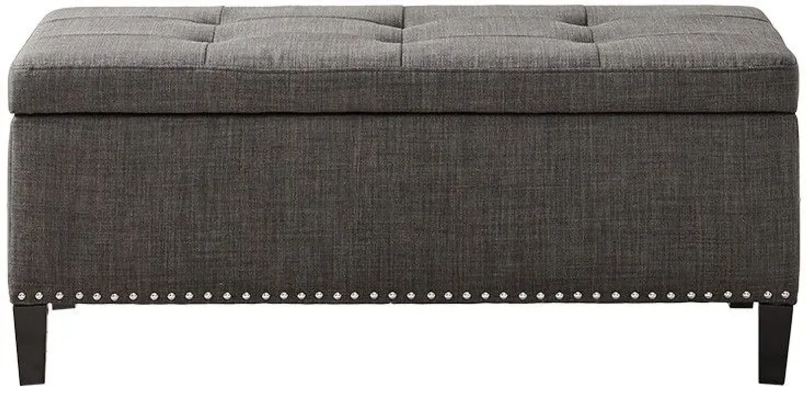 Olliix by Madison Park Charcoal Shandra II Tufted Top Storage Bench