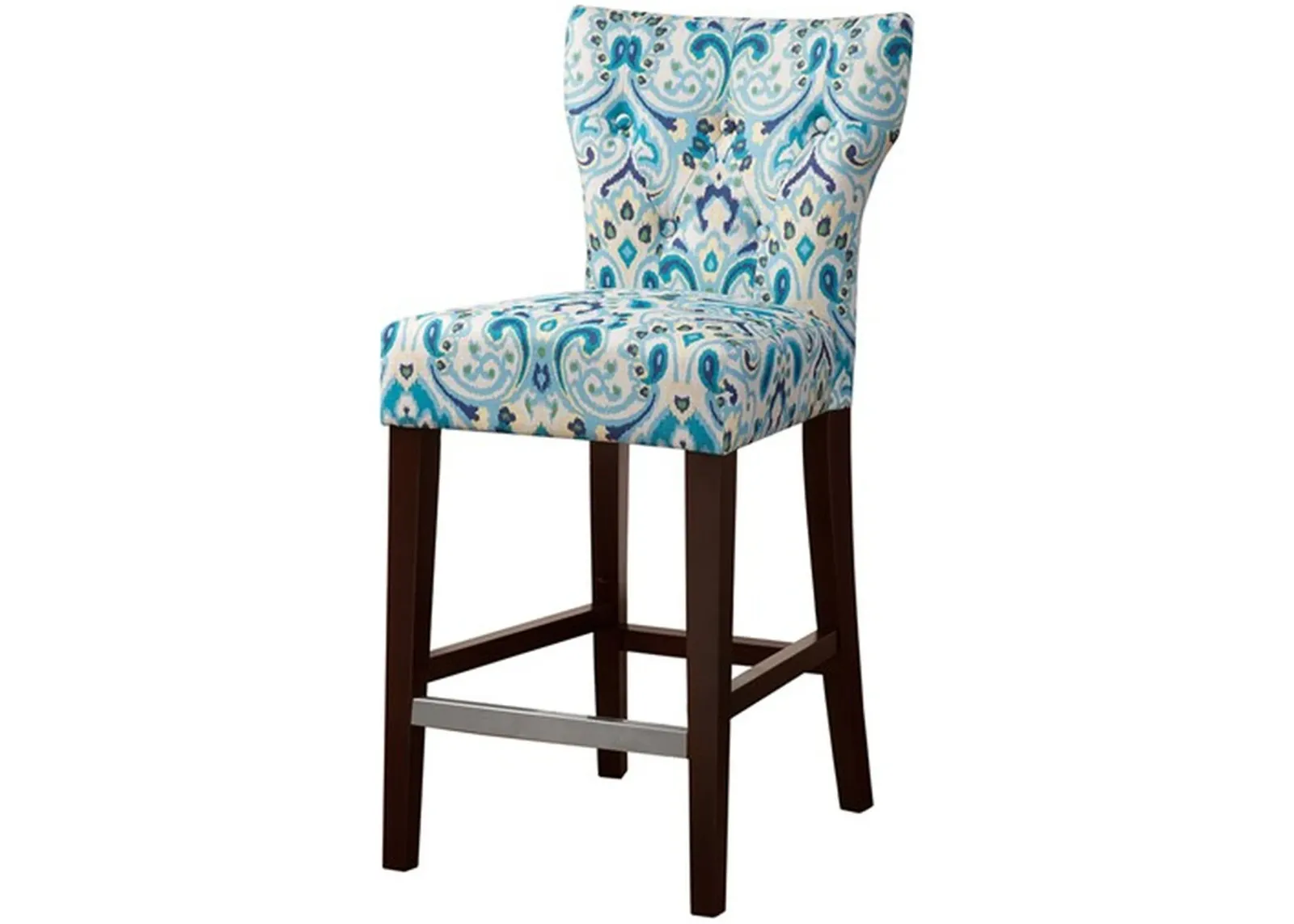 Olliix by Madison Park Blue Avila Tufted Back Counter Height Stool