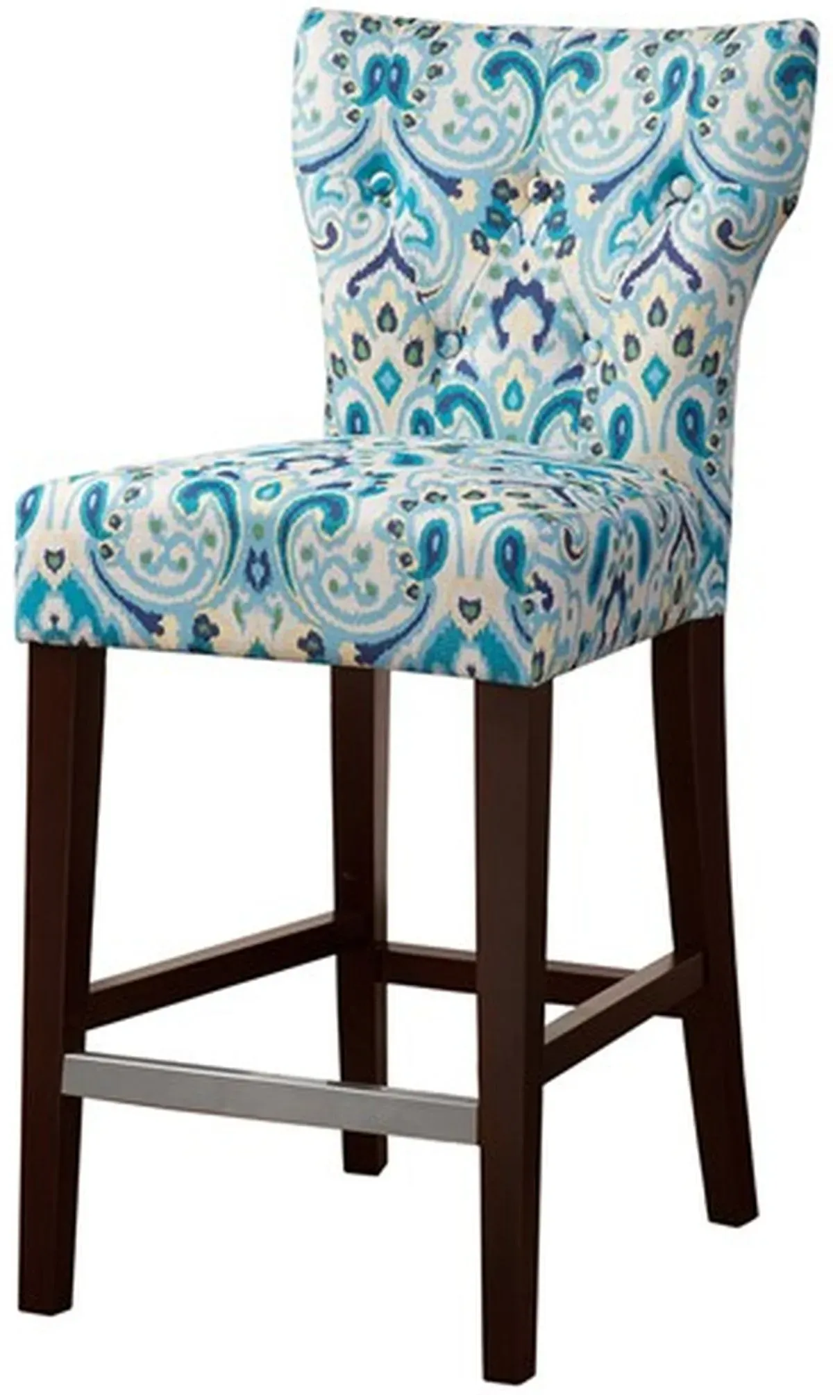 Olliix by Madison Park Blue Avila Tufted Back Counter Height Stool