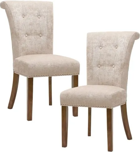 Olliix by Madison Park Cream Set of 2 Colfax Dining Chairs