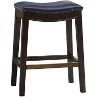 Olliix by Madison Park Navy Belfast Saddle Counter Height Stool