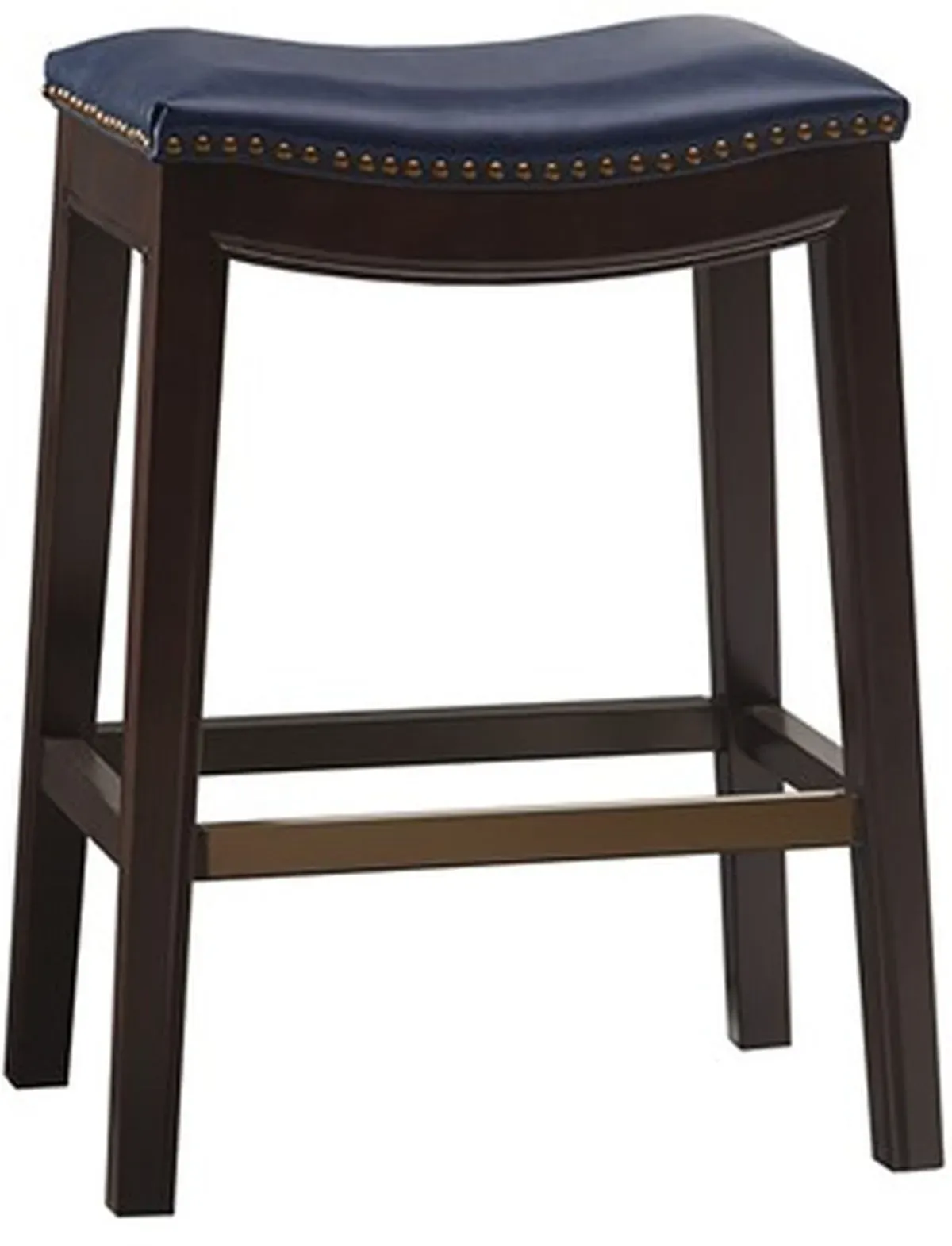 Olliix by Madison Park Navy Belfast Saddle Counter Height Stool