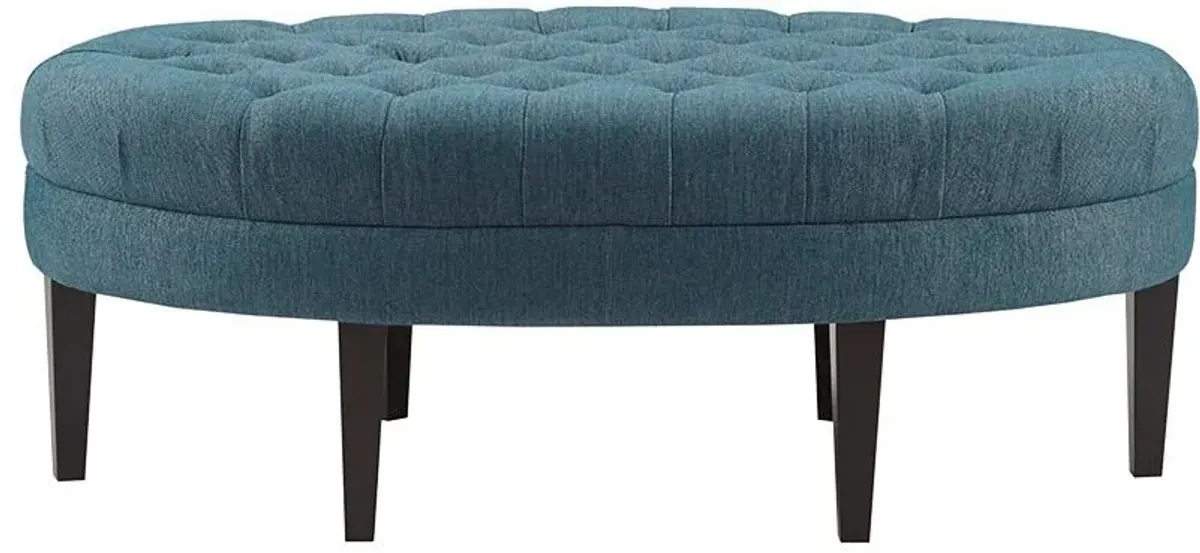 Olliix by Madison Park Blue Martin Surfboard Tufted Ottoman