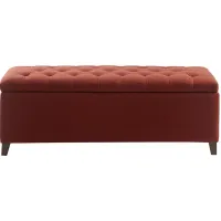 Olliix by Madison Park Rust Red Shandra Tufted Top Storage Bench