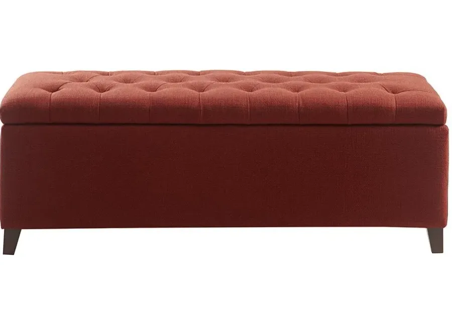 Olliix by Madison Park Rust Red Shandra Tufted Top Storage Bench