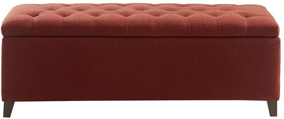 Olliix by Madison Park Rust Red Shandra Tufted Top Storage Bench