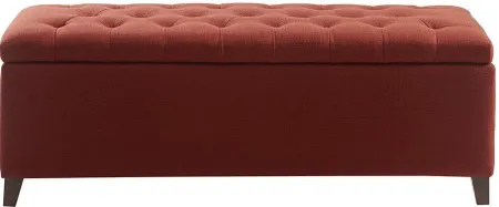 Olliix by Madison Park Rust Red Shandra Tufted Top Storage Bench