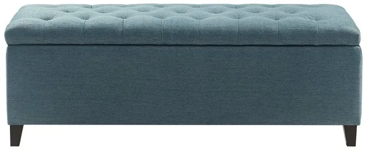 Olliix by Madison Park Blue Shandra Tufted Top Storage Bench