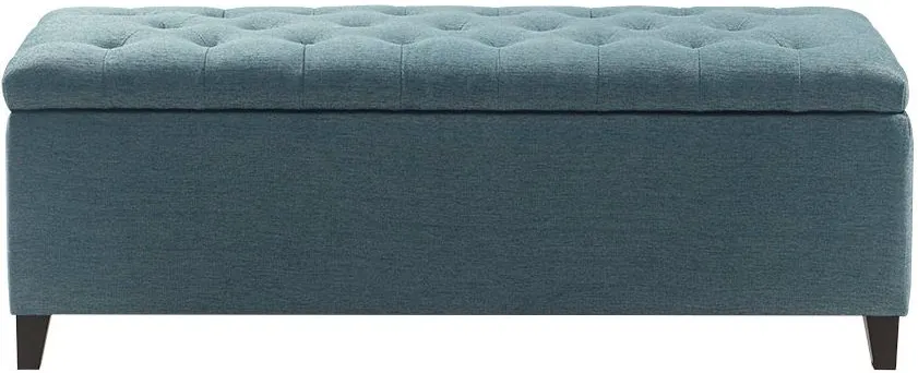 Olliix by Madison Park Blue Shandra Tufted Top Storage Bench