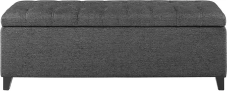 Olliix by Madison Park Charcoal Shandra Tufted Top Storage Bench
