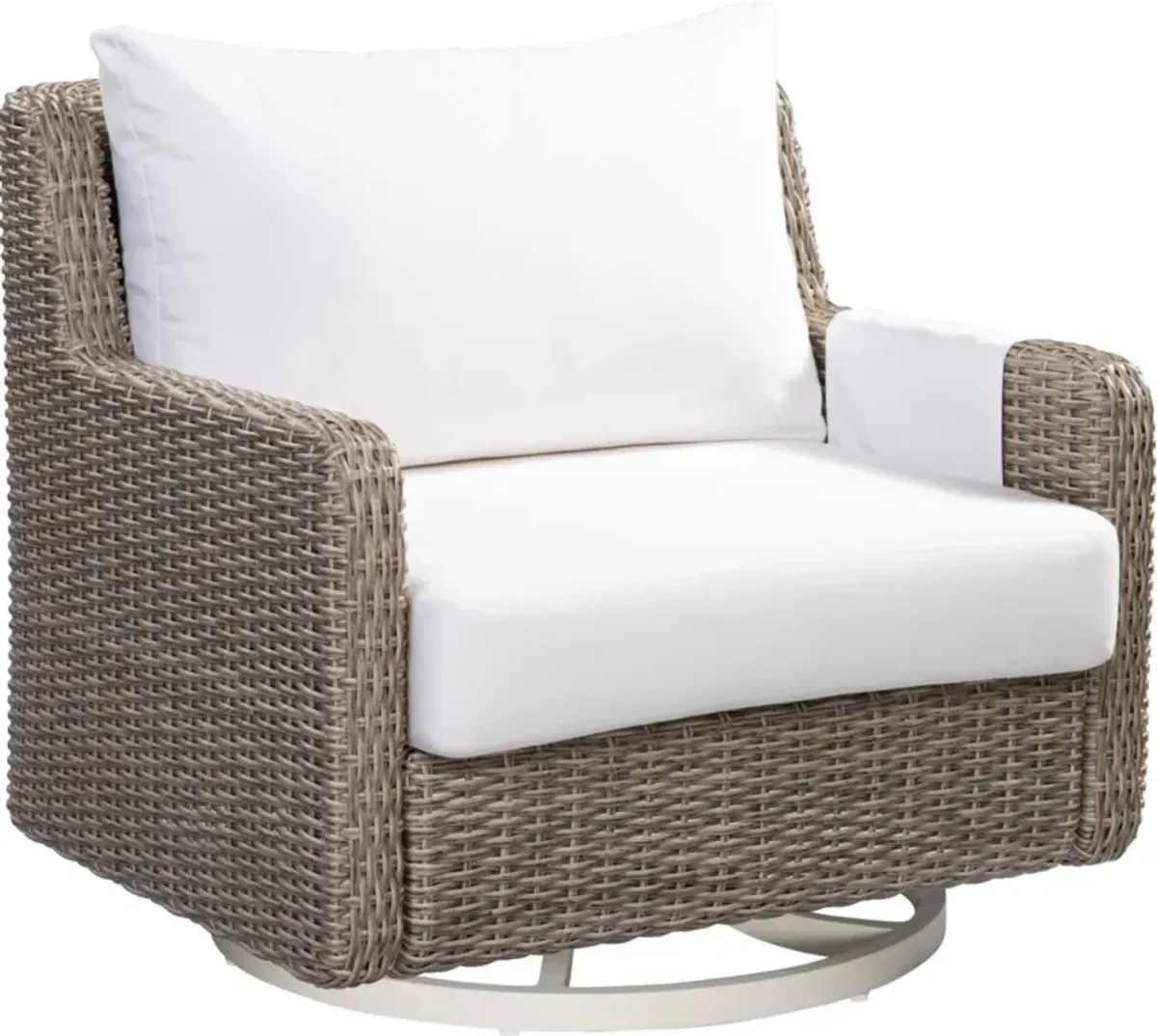 Flexsteel® Outdoor Vista Ivory/Warm Gray Swivel Tilt Chair