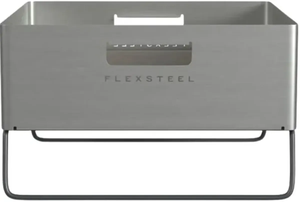Flexsteel® Nova Brushed Stainless Steel Outdoor Firepit