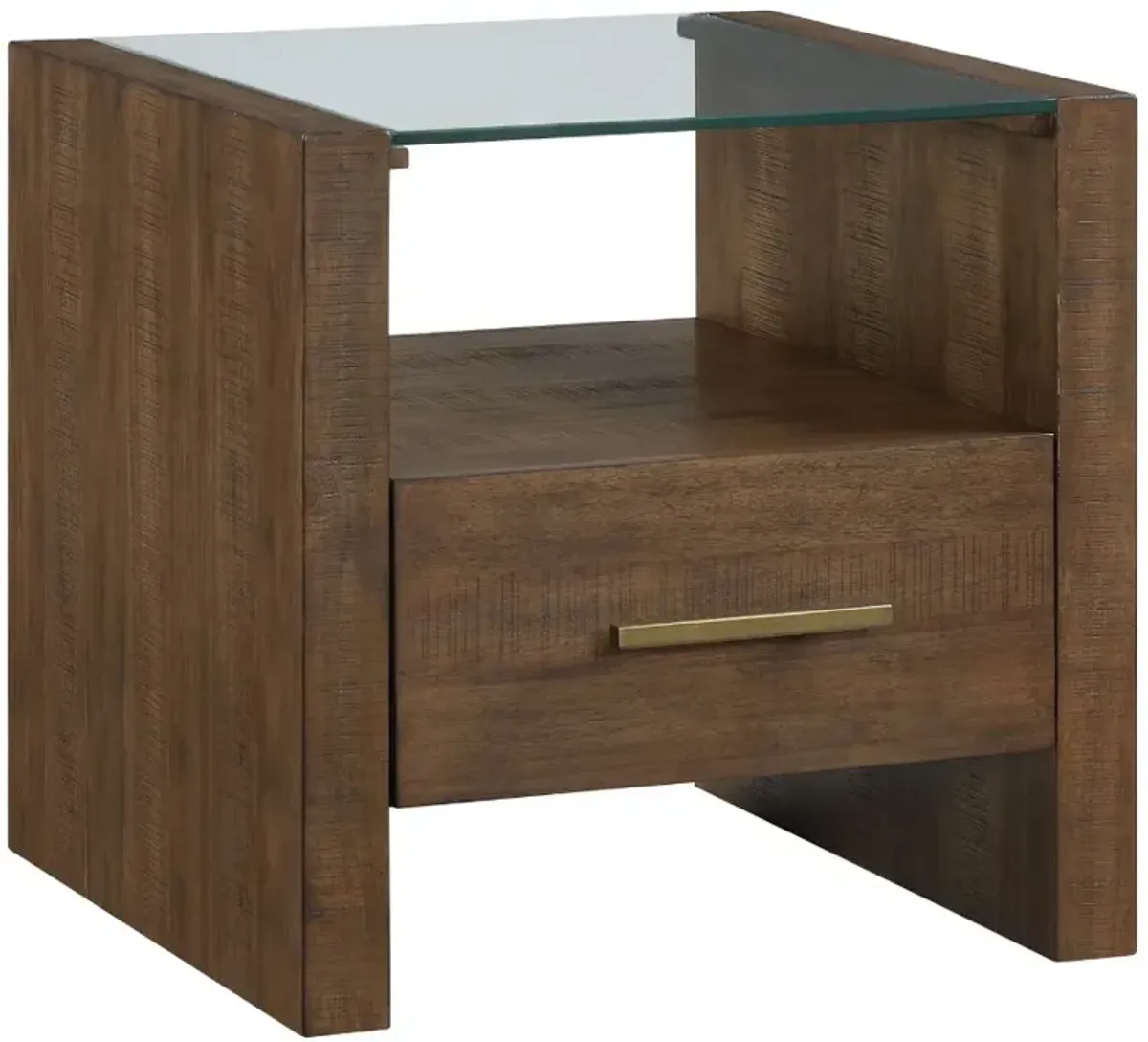 Steve Silver Co. Garland 3-Piece Glass Top Occasional Table with Toffee Base Set