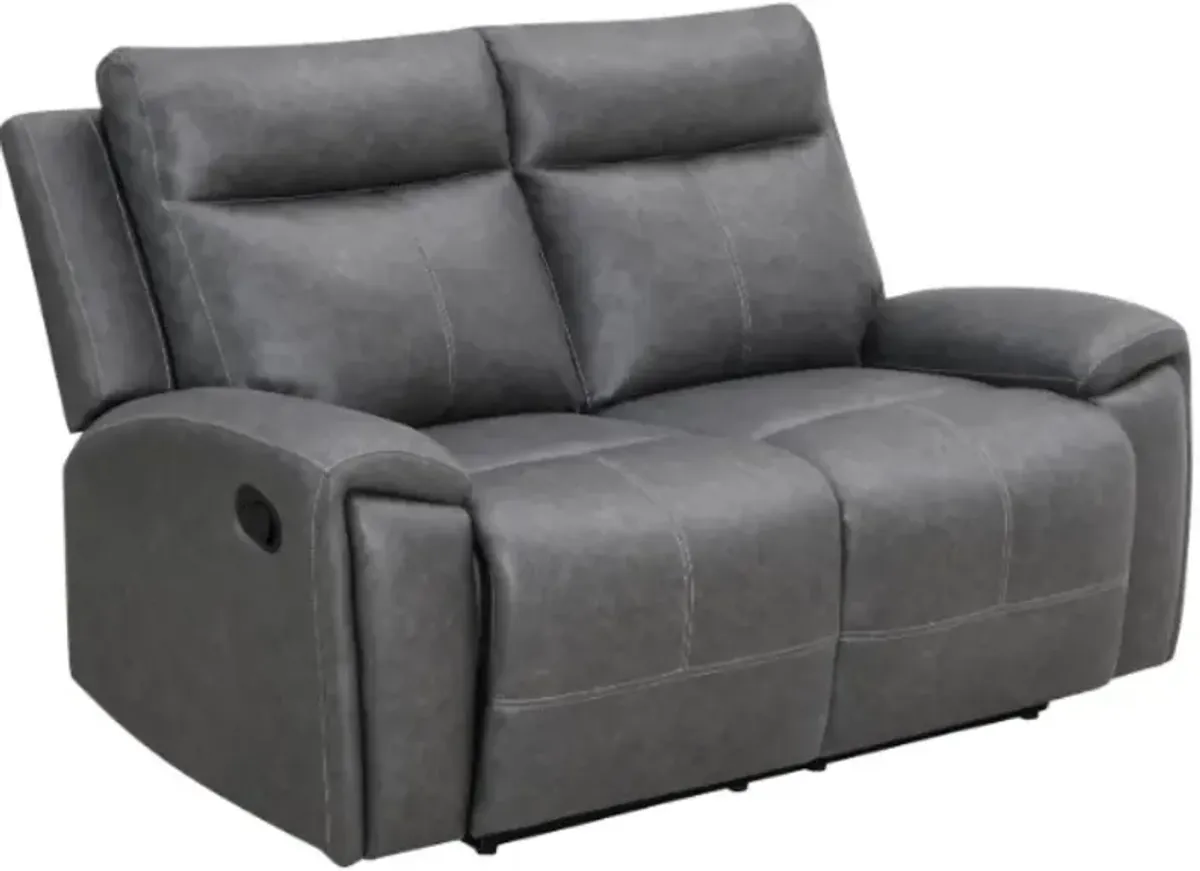 Steve Silver Co. Gaston Gray Manual Reclining Loveseat