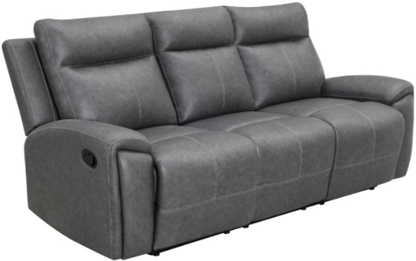 Steve Silver Co. Gaston Gray Manual Reclining Sofa with Drop-Down Console