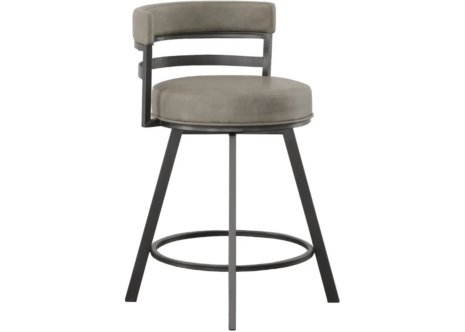 Steve Silver Co. Gene Black/Gray Upholstered Swivel Counter Stool