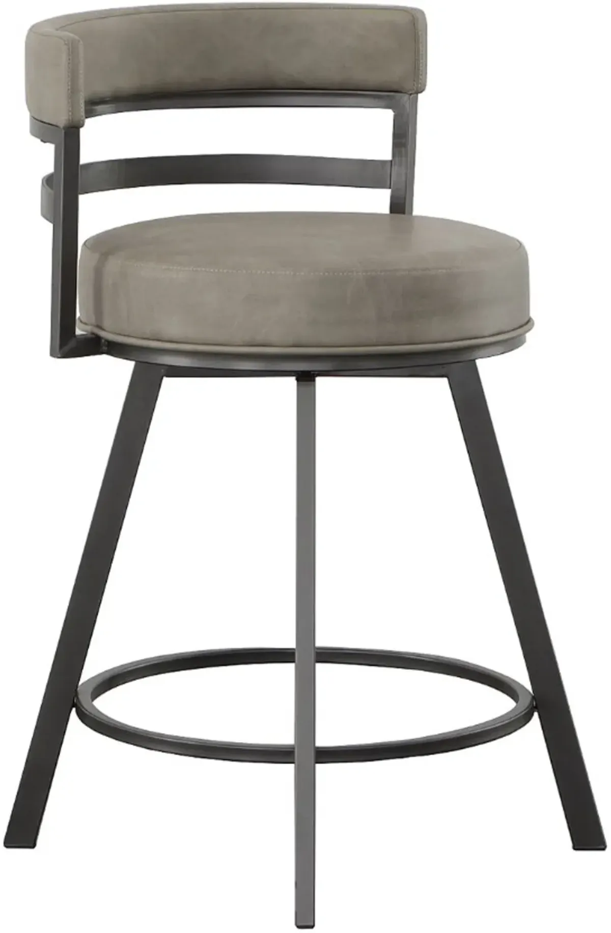 Steve Silver Co. Gene Black/Gray Upholstered Swivel Counter Stool