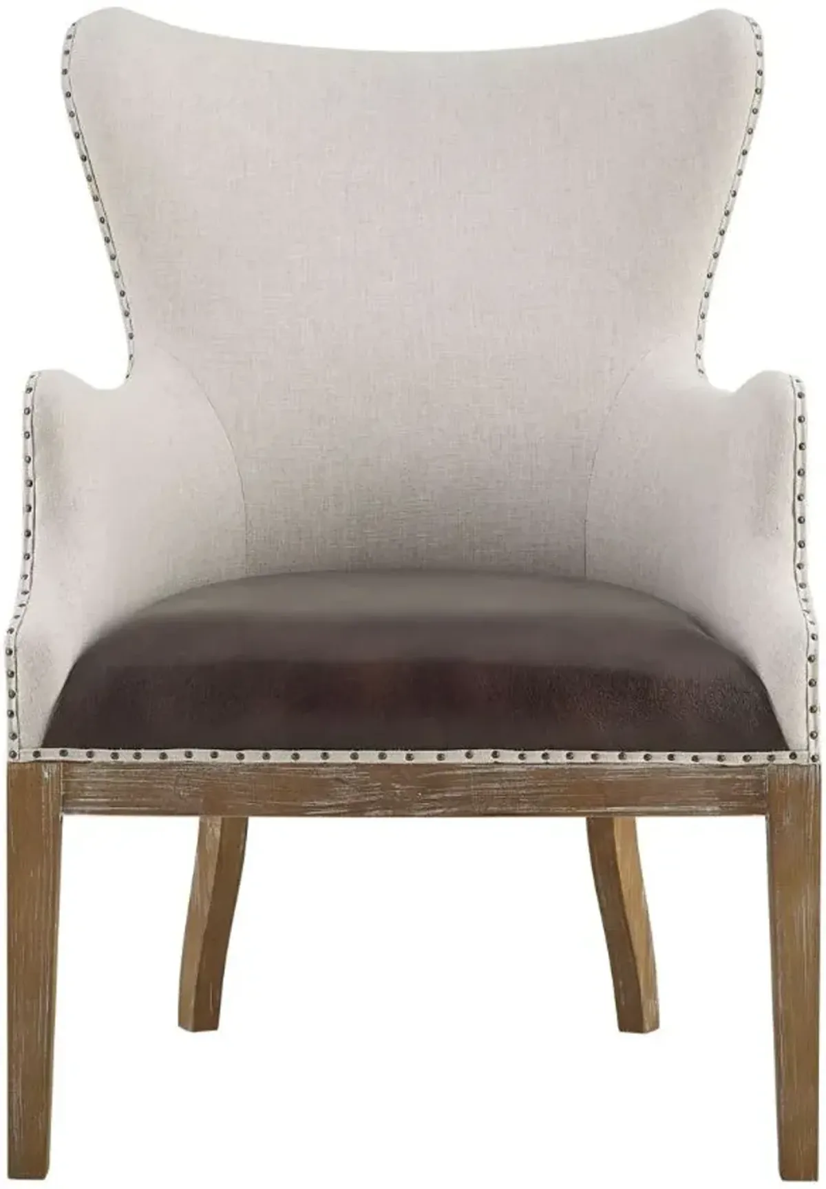 Steve Silver Co. George Alabaster/Distressed Oak Wingback Accent Chair