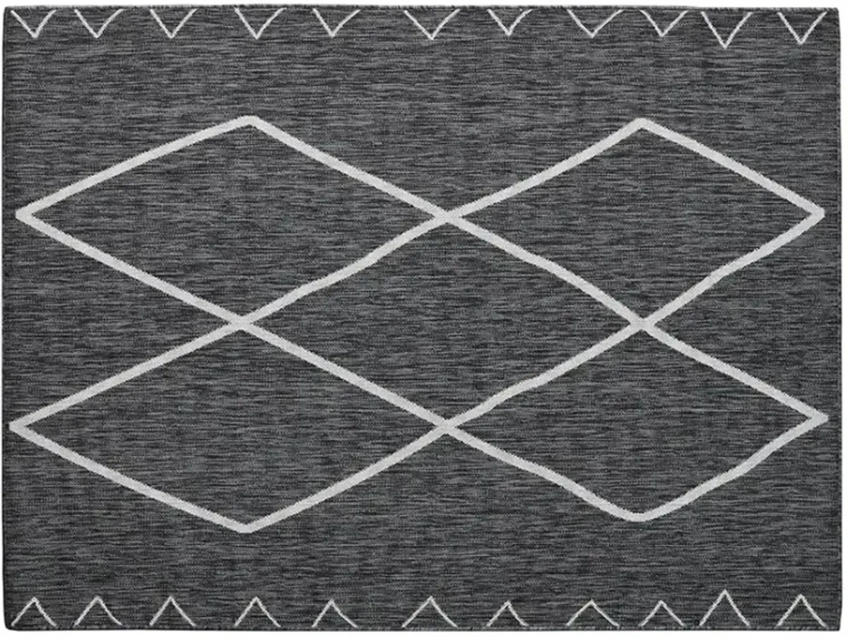 Olliix by Madison Park Darya Grey/White 8x10' Moroccan Indoor/Outdoor Rug