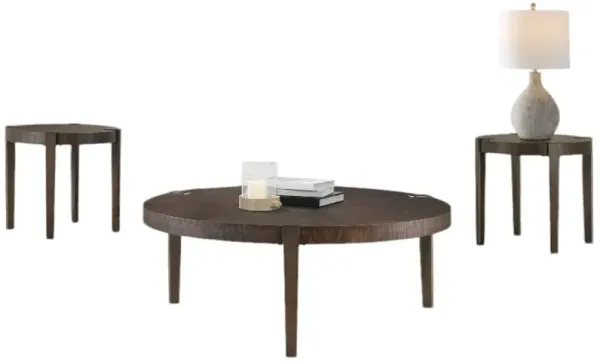 Steve Silver Co. Gracie 3-Piece Espresso Occasional Table with Copper Base Set