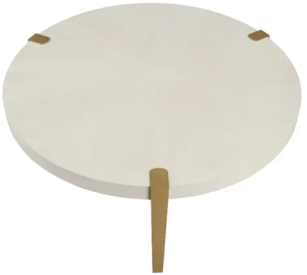 Steve Silver Co. Gracie White Coffee Table with Gold Base