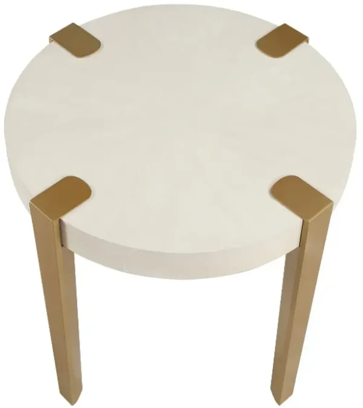 Steve Silver Co. Gracie White End Table with Gold Base