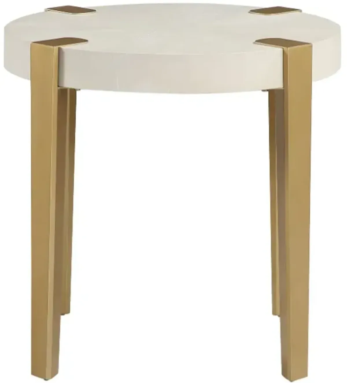Steve Silver Co. Gracie White End Table with Gold Base
