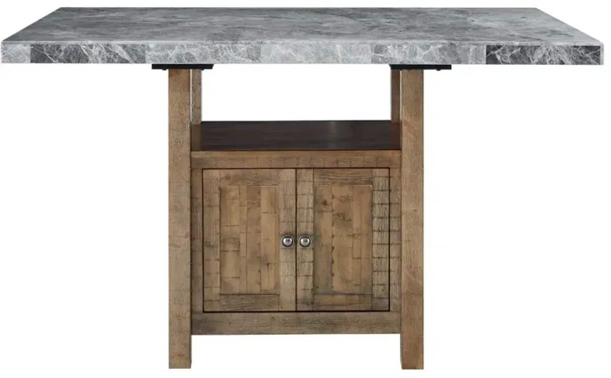 Steve Silver Co. Grayson 5-Piece Ash-Gray/Gray Counter Height Dining Set with Dark Oak Base