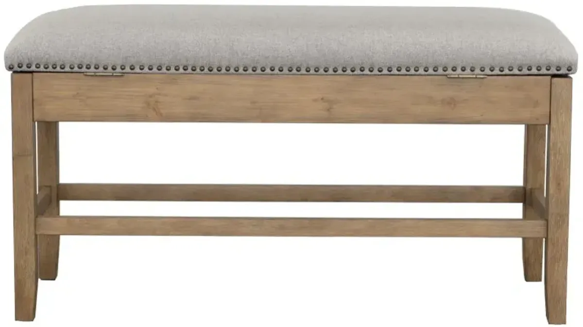 Steve Silver Co. Grayson Gray/Natural Counter Storage Bench