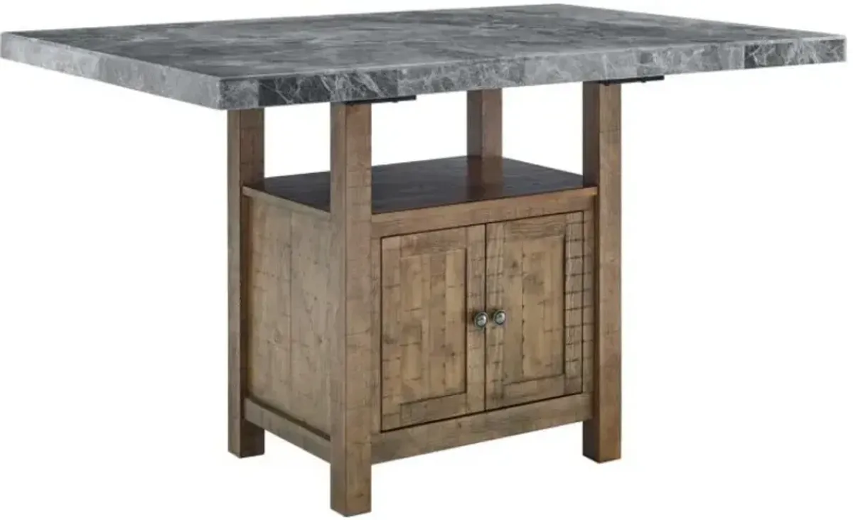 Steve Silver Co. Grayson Gray 60'' Counter Height Storage Table with Dusty Honey Base