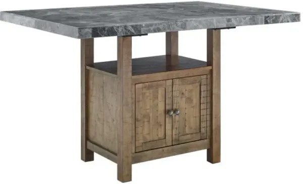 Steve Silver Co. Grayson Gray 60'' Counter Height Storage Table with Dusty Honey Base