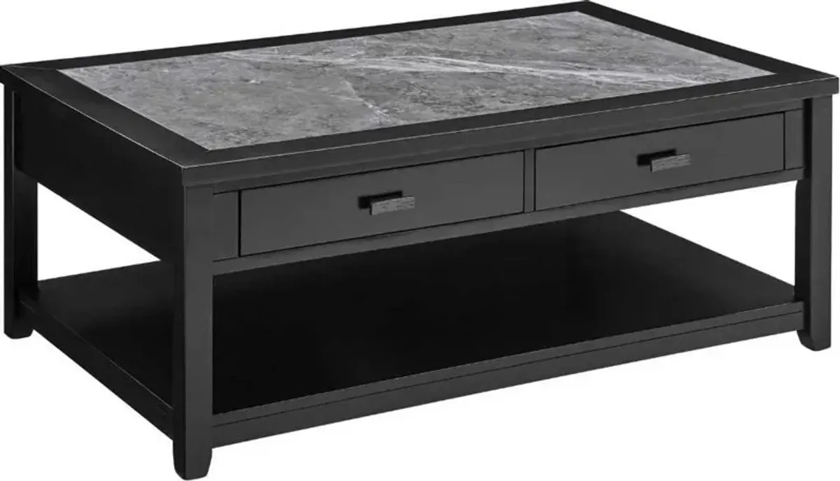 Steve Silver Co. Garvine Gray Coffee Table with Midnight Base